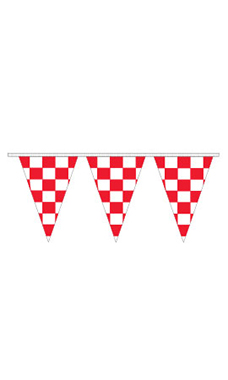Red/White Checkered Triangle Pennant Red/White Checkered Triangle Pennant