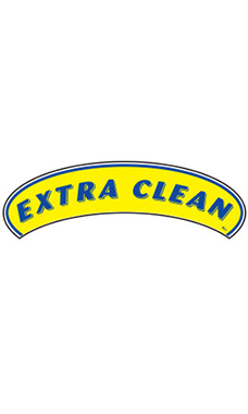 Arch Windshield Slogan Sticker - Blue/Yellow - "Extra Clean"