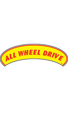 Arch Windshield Slogan Sticker - "All Wheel Drive"