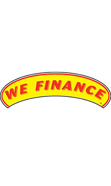 Arch Windshield Slogan Sticker - "We Finance"