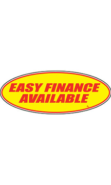 Oval Windshield Slogan Sitcker - "Easy Financing Available"