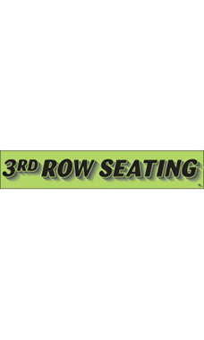 Rectangular Slogan Windshield Sticker - Green - "3rd Row Seating"
