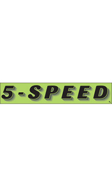 Rectangular Slogan Windshield Sticker - Green - "5-Speed"