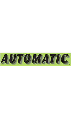 Rectangular Slogan Windshield Sticker - Green - "Automatic"