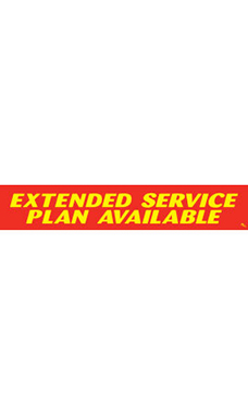 Rectangular Slogan Windshield Sticker - Red/Yellow - "Extended Service Plan Available"