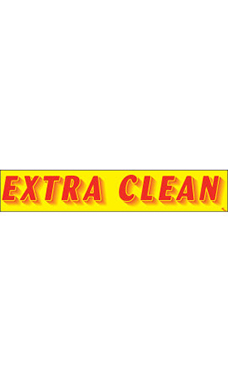 Rectangular Slogan Windshield Sticker - "Extra Clean" Rectangular Slogan Windshield Sticker - "Extra Clean"