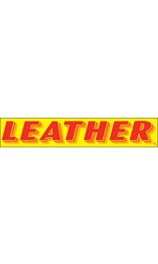 Rectangular Slogan Windshield Sticker - "Leather"