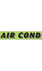 Rectangular Slogan Windshield Sticker - Green - "Air Conditioning"