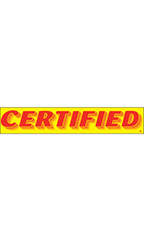 Rectangular Slogan Windshield Sticker - Red/Yellow - "Certified"