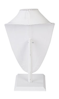 Tall White Faux Leather Necklace Display