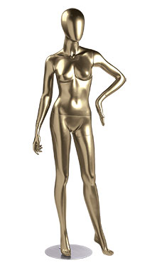 Female Gold Fiberglass Mannequin w/ Egg Head