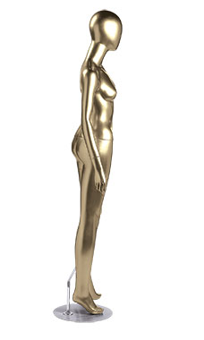 Female Gold Fiberglass Mannequin w/ Egg Head