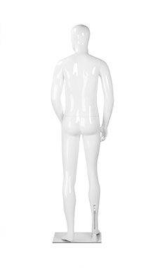 Male Glossy White Plastic Mannequin Pose 1