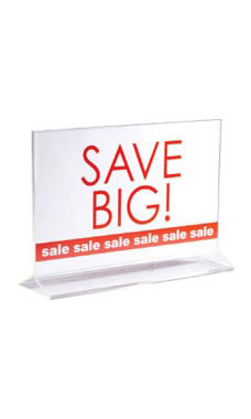 Top Loading Sign Holder Double Sided - Acrylic & Clear