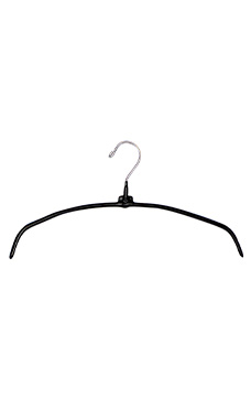 16" Rubberized Non-Slip Metal Hangers - Black