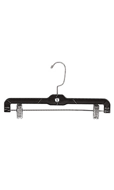 Medium Weight 14 inch Black Plastic Skirt and Pants Hangers