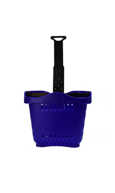 Set of 10 Rolling Blue Shopping Baskets
