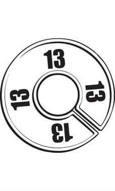 "13" Black On White Round Size Divider