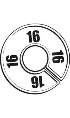 "16" Black On White Round Size Divider