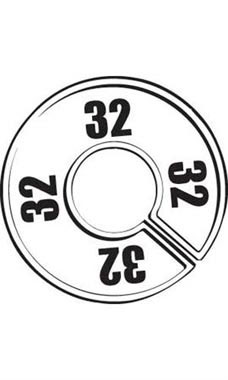 "32" Black On White Round Size Divider