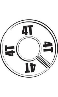 "4 Toddler" Black On White Round Size Divider