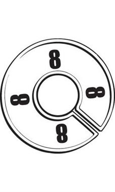 "8" Black On White Round Size Divider
