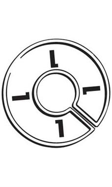 "L" Black On White Round Size Divider