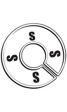 "S" Black On White Round Size Divider