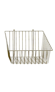 Made to Order 12" x 12" x 8" Mini-Grid Basket with 4" Front - Stoney White