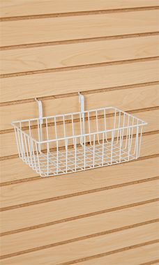 12 x 8 x 4 inch White Mini Grid Basket for Slatwall & Wire Grid
