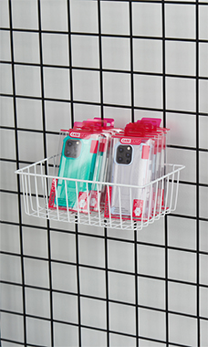 12 x 8 x 4 inch White Mini Grid Basket for Slatwall & Wire Grid
