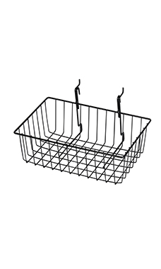 12 x 8 x 4 inch Black Mini Grid Basket for Slatwall & Wire Grid