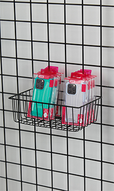 12 x 8 x 4 inch Black Mini Grid Basket for Slatwall & Wire Grid