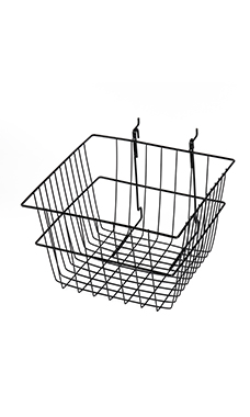 12 x 12 x 8 inch Black Mini Grid Basket for Slatwall & Wire Grid