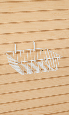 12 x 12 x 4 inch White Mini Grid Basket for Slatwall & Wire Grid