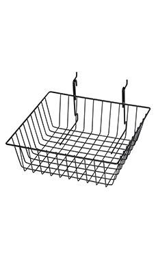 12 x 12 x 4 inch Black Mini Grid Basket for Slatwall & Wire Grid