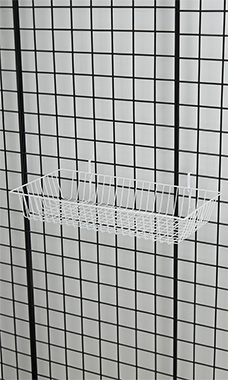 24 x 12 x 4 inch White Mini Grid Basket for Slatwall & Wire Grid