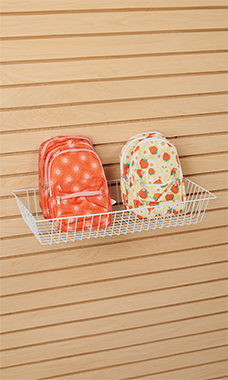 24 x 12 x 4 inch White Mini Grid Basket for Slatwall & Wire Grid