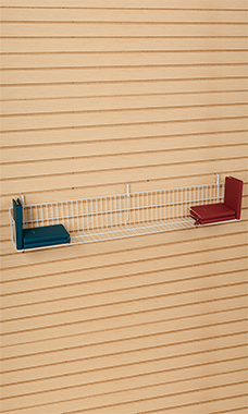 48 x 6 x 6.5 inch White Media Grid Shelf for Slatwall & Wire Grid
