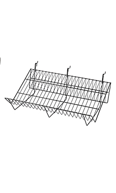 24 x 12 x 6 inch Black Downslope Grid Shelf for Slatwall & Wire Grid