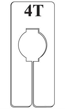 "4 Toddler" Black On White Oblong Size Dividers