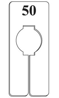 "50" Black On White Oblong Size Dividers