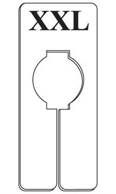 "XXL" Black On White Oblong Size Dividers
