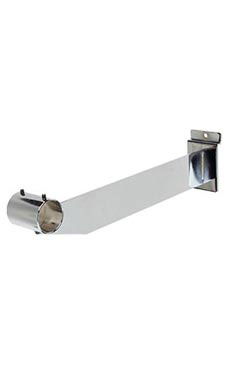 Slatwall Hangrail Bracket for 1.25" Round Hangrail- Chrome