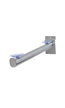 12" Round Tube Shelf Bracket Satin Chrome for Slatwall