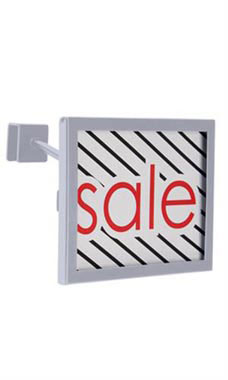 Rectangular Face-out Sign Holder For Dimension Rail (Chrome) Rectangular Face-out Sign Holder For Dimension Rail (Chrome)