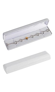 White Faux Leather Bracelet/Watch Jewelry Boxes