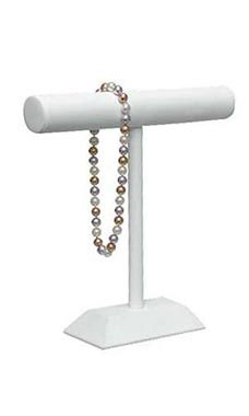 White Faux Leather One Tier Display