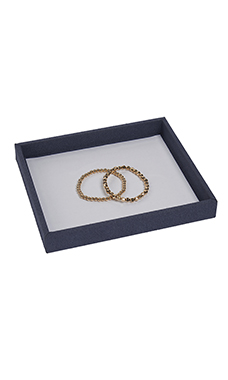 Small - Slate Blue Faux Suede Jewelry Tray
