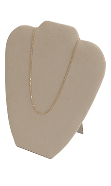 Khaki Faux Suede Necklace Display Easel